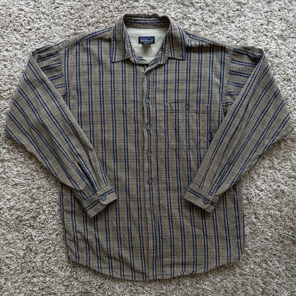 Vintage 90’s Patagonia Yarn-Dyed Work Shirt Men’s Size M Brown Plaid Flannel